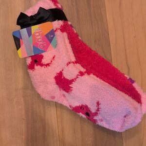 Cozy Hub Pink Plush Fuzzy 3 Pack Slipper Socks - Heart Print